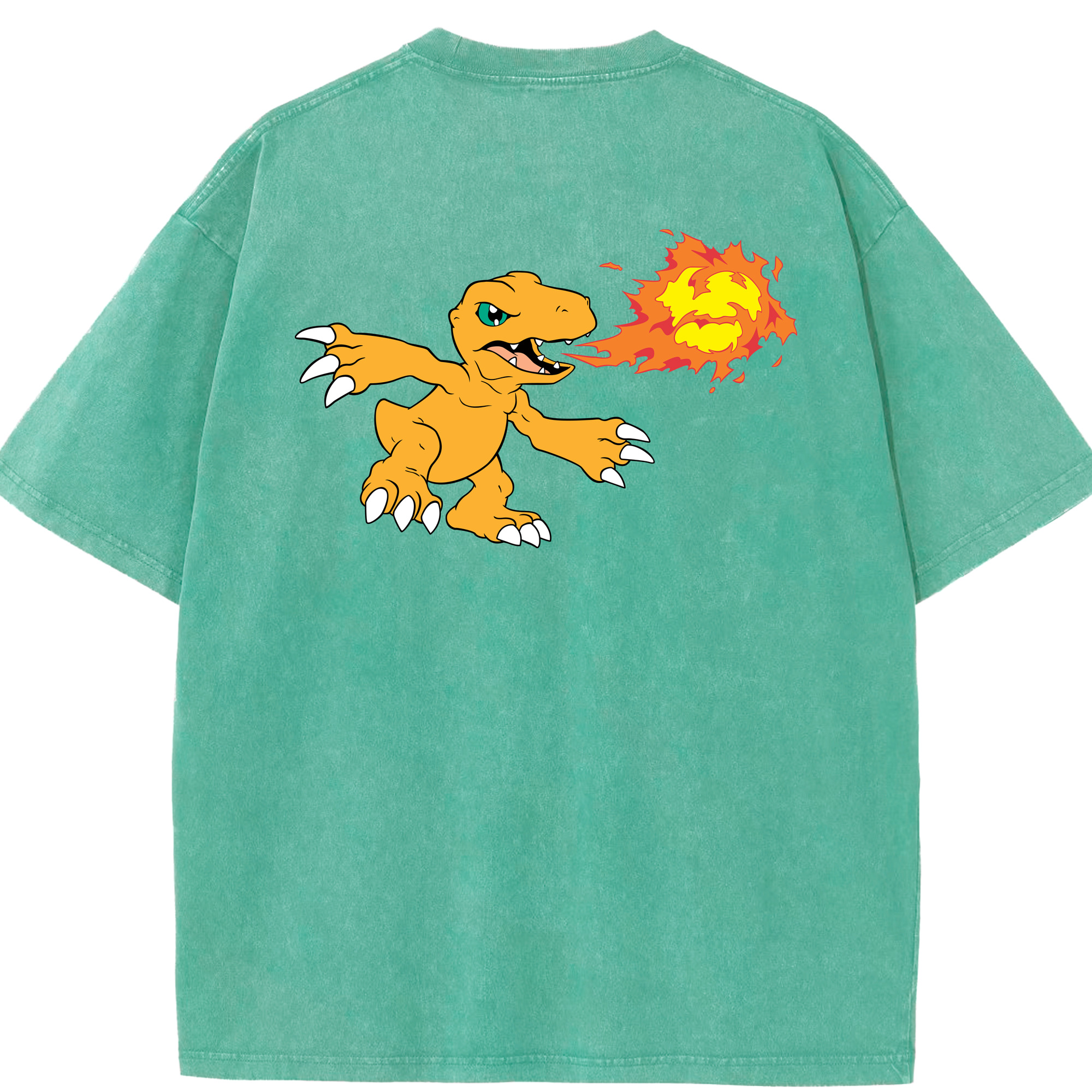 （画像用） Digimon デジタルモンスター/デジモン 綿100% ヴィンテージ風 半袖Tシャツ（背面プリント）